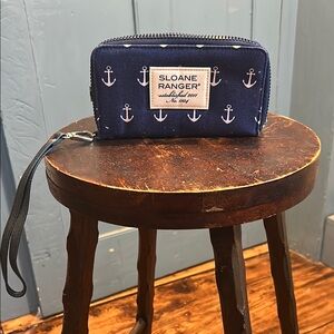 Sloane Ranger Navy Anchor Wristlet